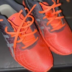 ASICS Kids' Vibrant Orange and Gray Sneakers